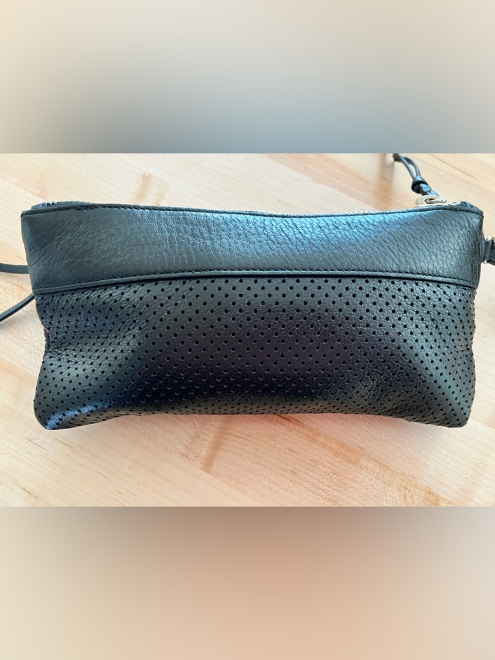 Banana Republic Black Perforated Leather Wristlet - Picture 6 of 10